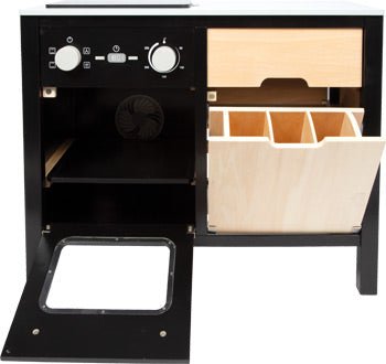 Modular Wooden Play Kitchen – Large Industrial Style - Heirloom Hall