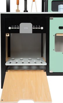 Modular Wooden Play Kitchen – Large Industrial Style - Heirloom Hall