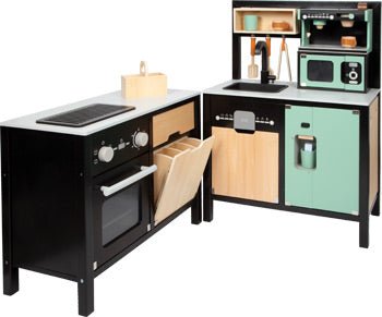 Modular Wooden Play Kitchen – Large Industrial Style - Heirloom Hall