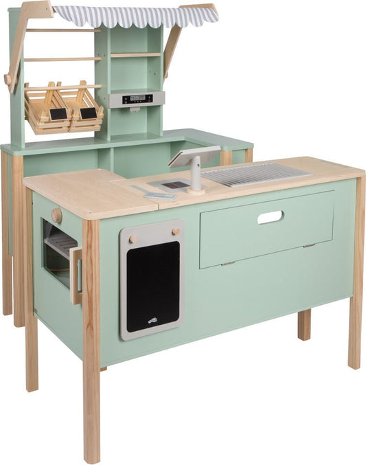 Sage Wooden Market Stall – Modular “Fresh” Play Store - Heirloom Hall