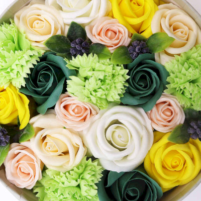 Soap Flower Gift Box - Spring Celibrations - Yellow & Greens