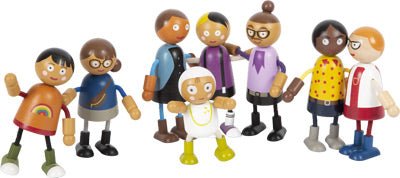 Wooden Bending Doll Family – “Patchwork People” Collection - Heirloom Hall