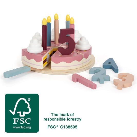 Wooden Birthday Cake Play Set – “Tasty” Collection - Heirloom Hall