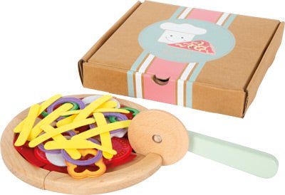 Wooden Cuttable Pizza Set with Felt Toppings - Heirloom Hall