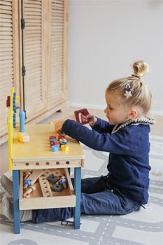 Wooden Workbench with Tools - Heirloom Hall