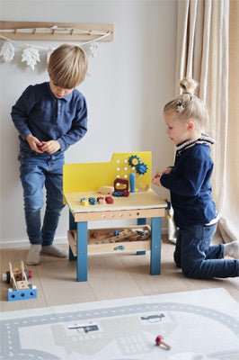 Wooden Workbench with Tools - Heirloom Hall